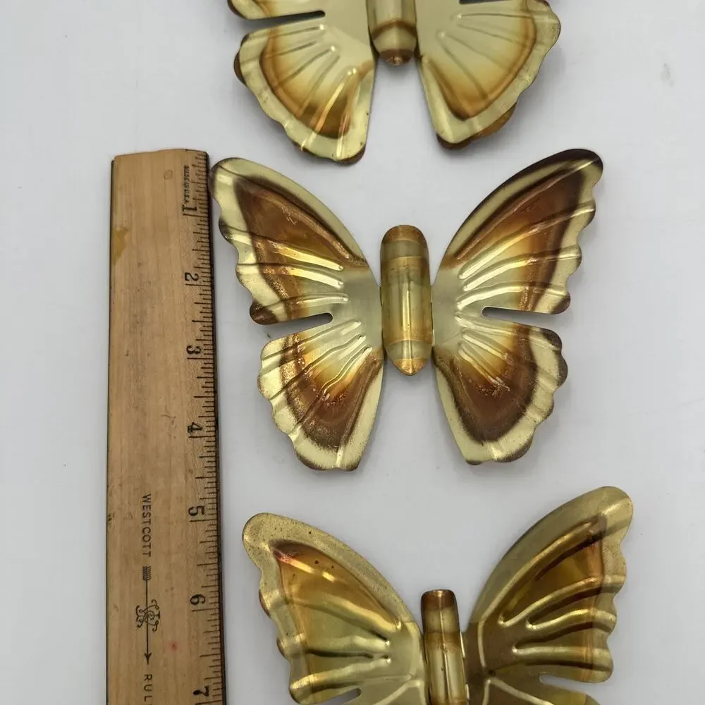 3- Home Interior Metal Butterfly Vintage Wall Hanging MCM